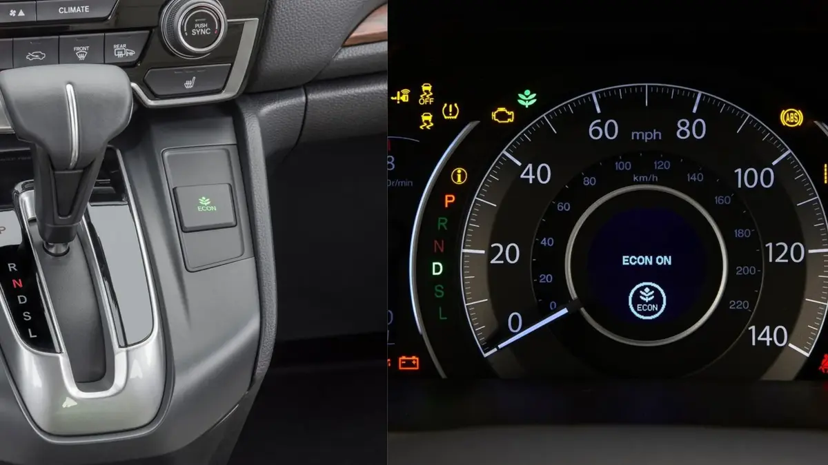 ECON mode button and icon on Instrument panel Display