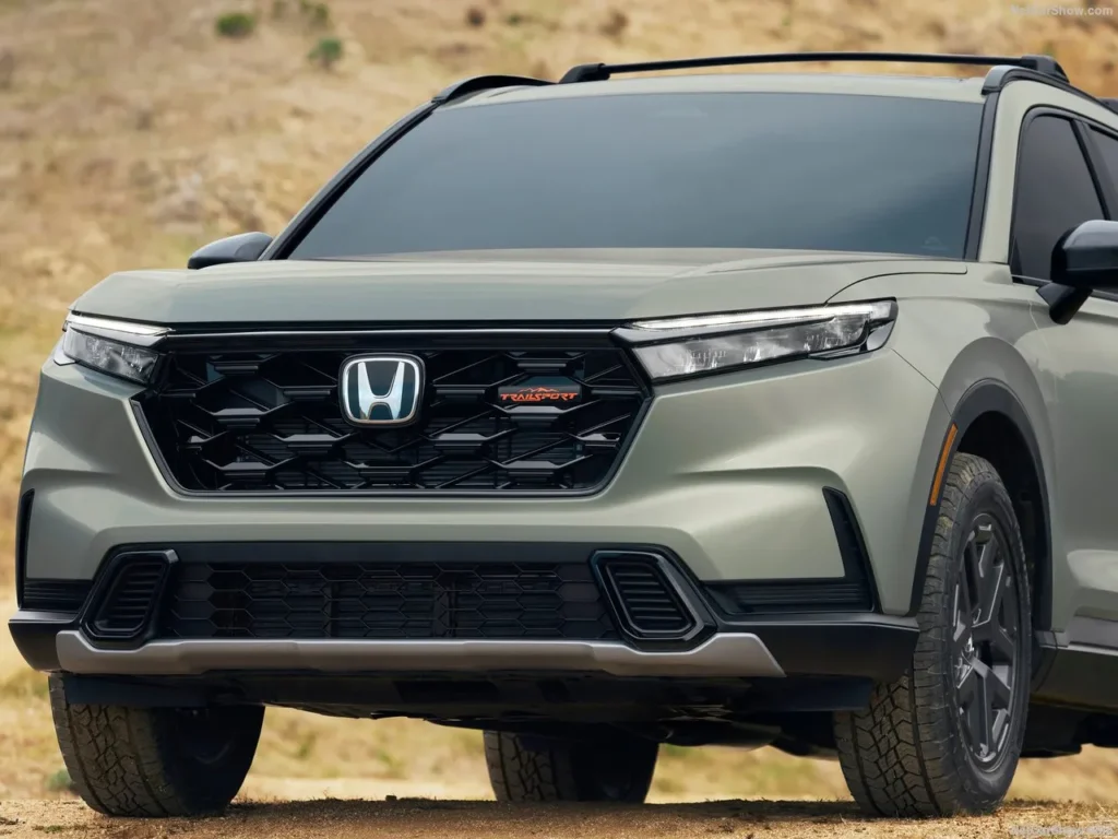 Honda CR-V Front Grille Shown in Ash Green Metallic Paint Color