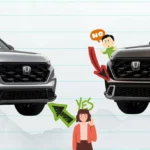 Honda CR-V Chrome bumper colored on Sport Touring Vs Black on Sport-L hybrid