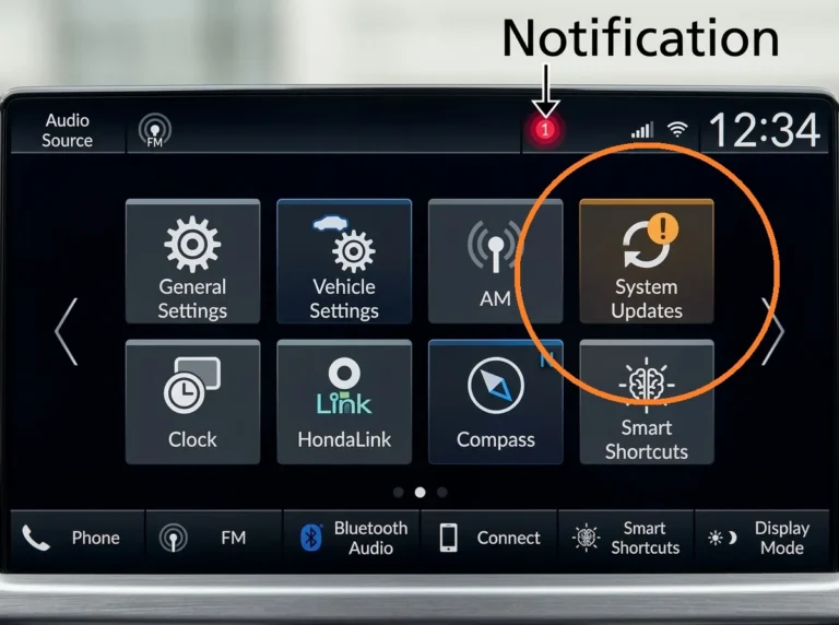 Honda System Update Notification